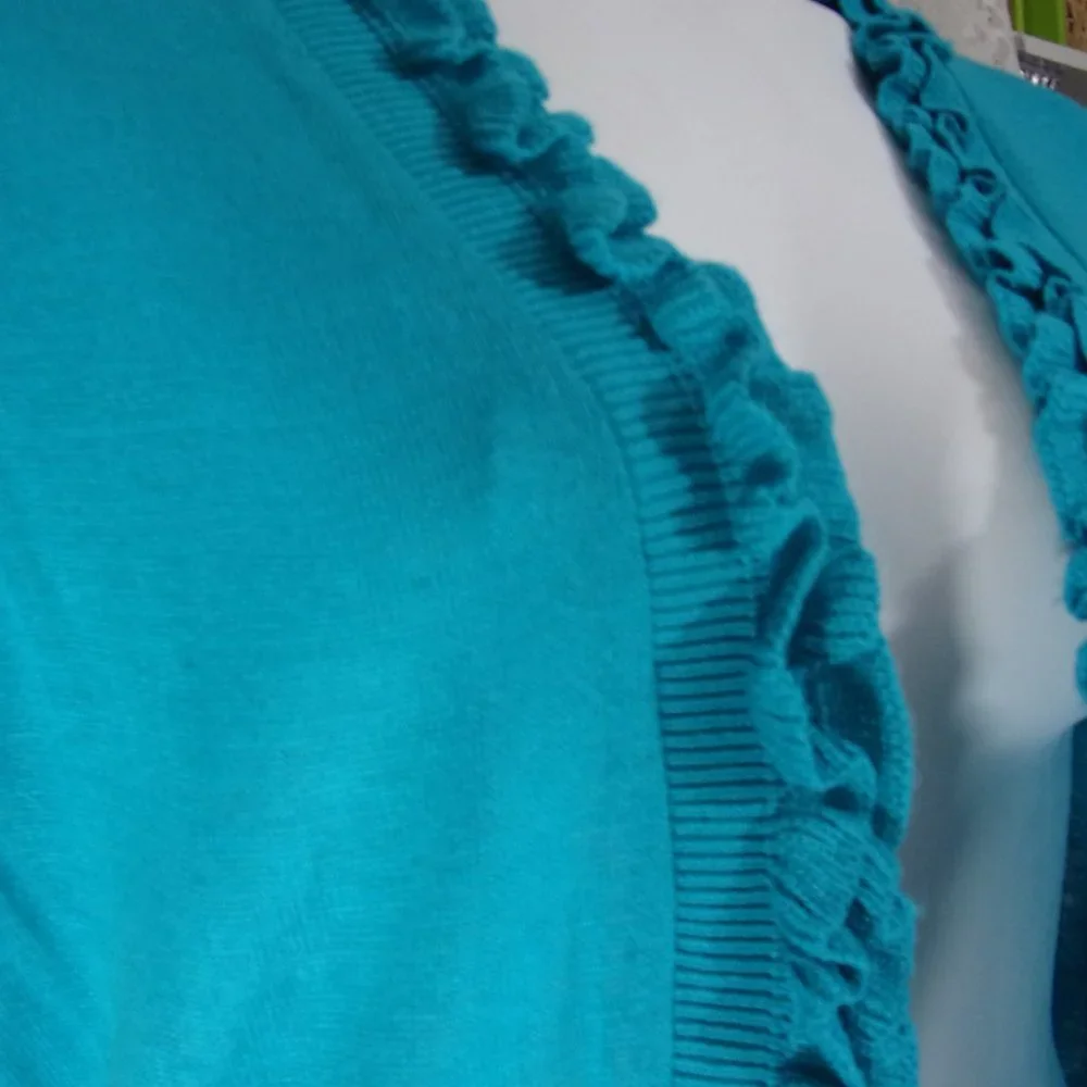 Kim Rogers Turquoise Blue Shrug Cardigan Size L
